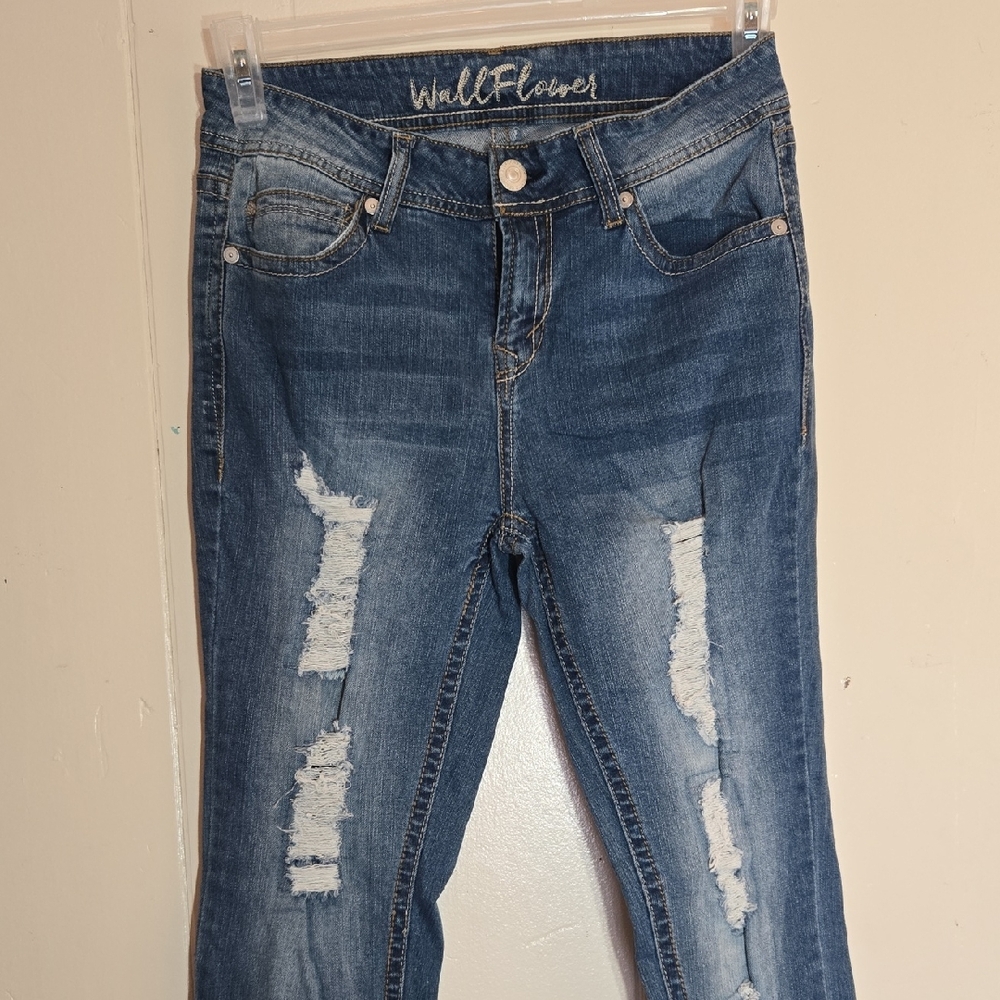 Wallflower Women's Ripped Denim Skinny Jeans